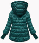 Dámska krátka bunda s pletenými rebrovanými manžetami námornícka (P22/P3-6636-56) odstíny modré XL (42)