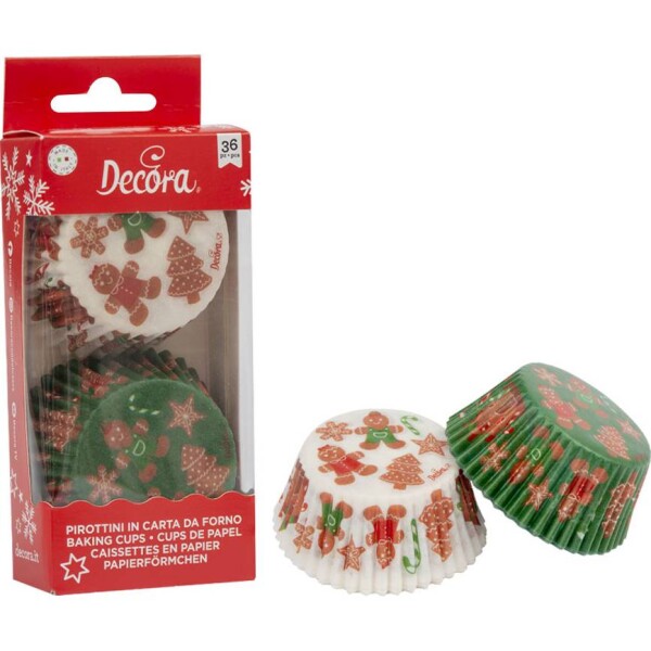 Papierové košíčky na muffiny, 36 ks, vianočný dizajn - Decora - Decora