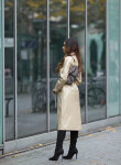 Sexy Musthave leather look coat / Trenchcoat BEIGE S