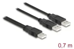 DeLock USB 2.0 Typ-A 2x Typ-A / Kábel / 0,7 m / USB 2.0 (80000)