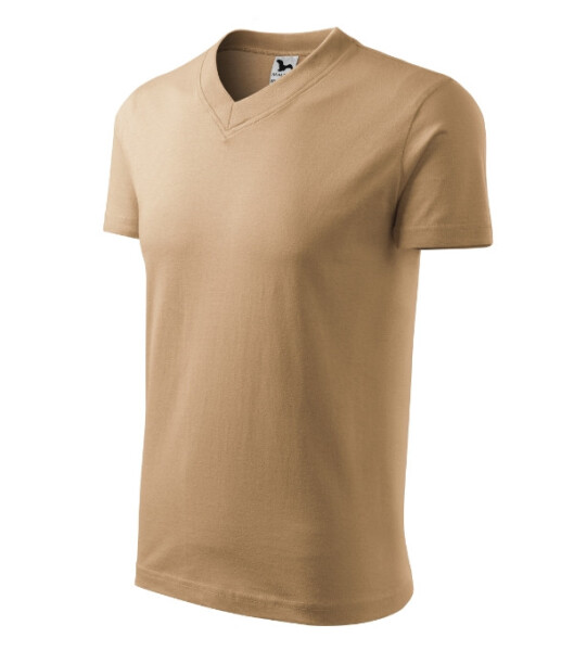Tričko s výstrihom do V unisex pieskové M