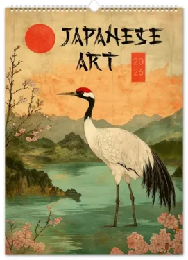 NOTIQUE Nástenný kalendár Vintage plagáty - japonské umenie 2026, 33 x 46 cm (PGN-35186)