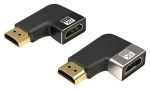 PremiumCord Adaptér HDMI AF/ M Space Grey / Redukcia / zahnutá 90 ° vľavo / 8K/60Hz / 4K/120Hz (kphdma-42)