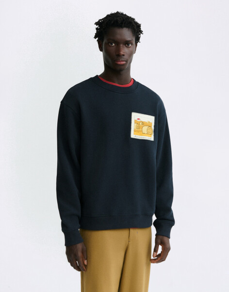 Thinking MU Straw Camp Navy Leon Sweatshirt NAVY S