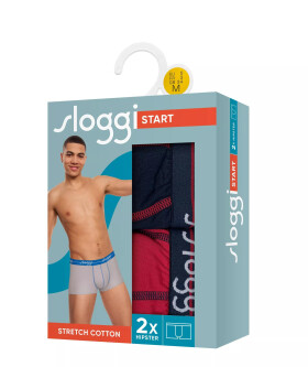 Pánske boxerky Štart Hipster C2P box - BLUE - DARK COMBINATION - tm.modrá-vínová M008 - SLOGGI BLUE 5