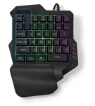 Nedis Herná klávesnica jednoručná / Klávesnica / membránová / RGB / USB-A / kábel 1,6 m (GKBDS110BK)