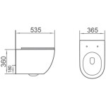 MEXEN - Lena Závesná WC misa Rimless Tornado vrátane sedátka s slow slim, duroplast, biela lesk 3022L4000T