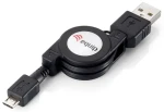 Equip USB-A - Micro-USB B čierny / Kábel / USB 2.0 / Vysúvací / 1 m (128595)