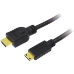 LogiLink HDMI prepojovací kábel Zástrčka HDMI-A, Zástrčka HDMI Mini-C 1.50 m čierna CH0022 4K UHD, audio return channel, pozlátené kontakty HDMI kábel; CH0022