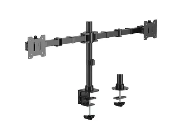 Equip čierna / Stolný držiak pre dva monitory / 17-35" / 20 kg na monitor / VESA 100x100 / 360° (650177)