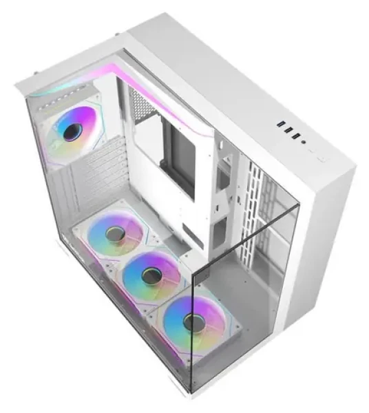 DarkFlash TH285 biela / ATX / 4 ventilátory / 3x USB-A / priehľadná bočnica / bez zdroja (TH285 White)