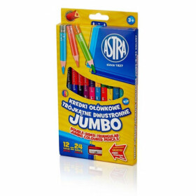 ASTRA Trojhranné obojstranné pastelky JUMBO 12 ks, 24 farieb (135690)