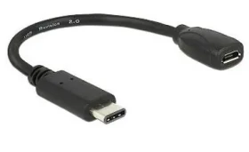 DeLock adapter kábel USB Typ-C™ 2.0 samec gt; USB 2.0 typ Micro-B samica / 15 cm / čierny (65578)