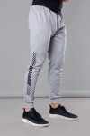 Světle šedé pánské teplákové kalhoty s potiskem model 18347910 šedá XXL - J.STYLE