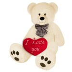 Deuba Veľký krémový plyšový medveď 100 cm - XXL so srdcom