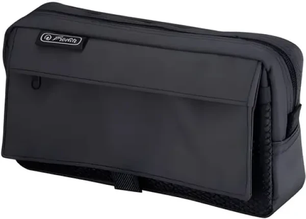 HERLITZ Peračník s 2 vonkajšími vreckami čierny / Peračník / polyester / zips / 21 x 11 x 5,5 cm (11415999)