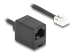 DeLock RJ11/RJ45 čierna / Telefónny špirálový kábel / 5m (90114)