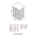 CERANO - Sprchovací kút Orlano L/P - 5 mm - čierna matná, transparentné sklo - 110x70x195 - posuvný CER-DY505B-90161