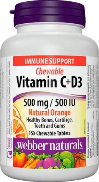 Webber naturals C+D3 500 mg/500 IU 200 tbl natural orange (12003)