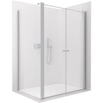 CERANO - Sprchovací kút Antelo L - Ľ/P - 6 mm - chróm, transparentné sklo - 76x90 - otočný CER-666814