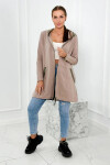 Dámska dlhšia mikina s ozdobnou stuhou 9320 Beige - K-Fashion UNI béžová