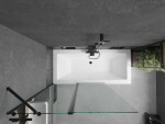 MEXEN/S - Cube obdĺžniková vaňa 170 x 80 cm s panelom + vaňová zástena 120, transparent, čierna 550517080X9412117000