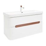 Kúpeľňová skrinka s umývadlom a batériou SAT Fusion 97,5x53x45 cm biela matná mat SATFUSION2100WUBA SATFUSION2100WUBA
