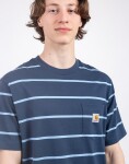 Carhartt WIP S/S Aiken Pocket T-Shirt Aiken Stripe, Dusky Blue S