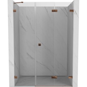 MEXEN/S - Lunar-F skladacie sprchové dvere pravé 115, transparent, ružové zlato 836S-115-050-60-00-P