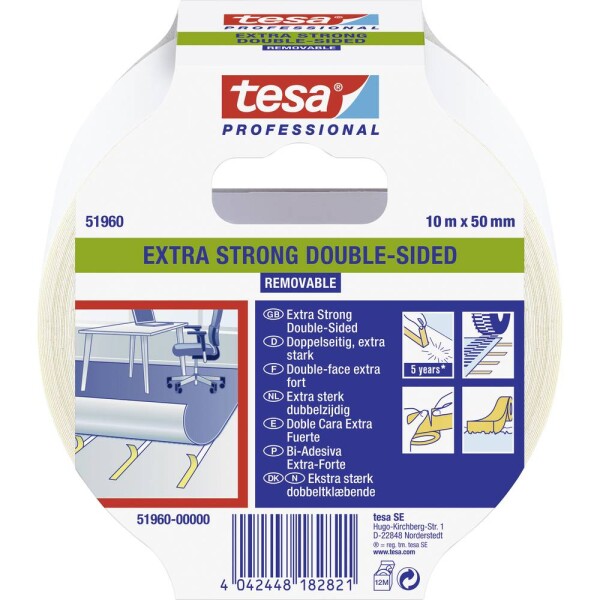 Tesa EXTRA STRONG 51960-00000-11 Gaffer tape tesa® Professional priesvitná (d x š) 10 m x 50 mm 1 ks; 51960-00000-11