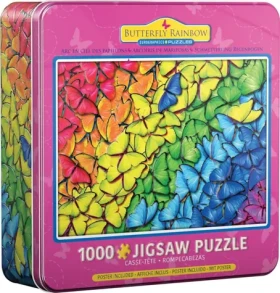 EUROGRAPHICS Puzzle Motýlia dúha v plechovej krabičke