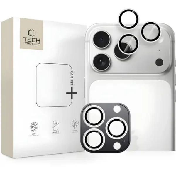 Tech-Protect Camring Fit+ strieborná / Ochranný kryt fotoaparátu / Apple iPhone 14-17 Pro/Pro Max