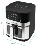 Esperanza EKA003 čierna/nerez / Teplovzdušná fritéza / 1400 W / 5 L / 8 programov / 200 °C (EKA003)