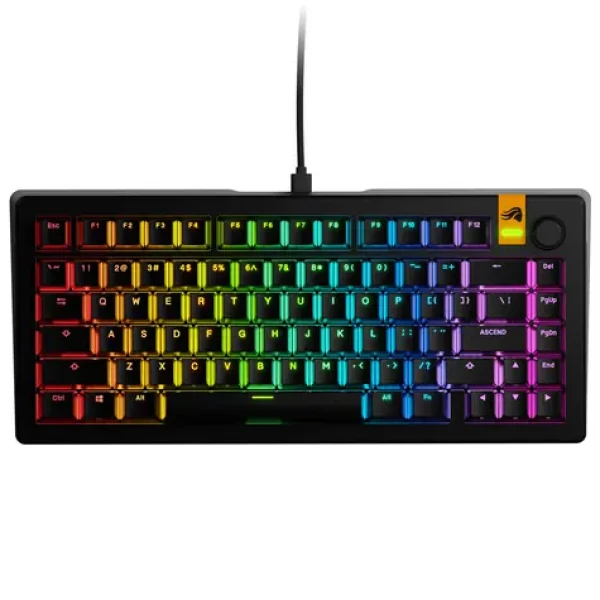 Glorious GMMK 3 HE 75% - Fox HE ANSI čierna / herná 75% TKL / USB-C / ANSI (US) layout / Fox HE / RGB / 1.4m (GLO-KB-GMMK3-75-PB-HE-W-BLK-US)