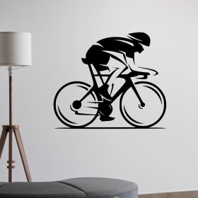 Veselá Stena Samolepka Cestný cyklista Farba: čierna, Veľkosť: 80 x 67 cm