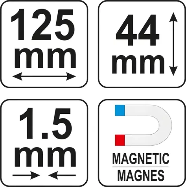 YATO Šablóna na profily 125 mm magnetická / Šablóna na profily