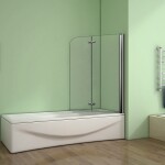 H K - Vaňová zástena S22 110x140cm - dvojdielna sklopná, číre sklo SE-S22-110