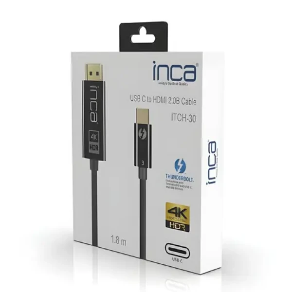 INCA ITCH-30 čierna / Adaptér / HDMI na USB-C / 4K 60Hz / 1,8 m (ITCH-30)
