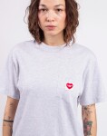 Carhartt WIP W' S/S Pocket Heart T-Shirt Ash Heather/Red S