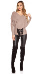 Trendy KouCla bat sweater with lacing Einheitsgroesse