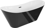 MEXEN/S - Celia vaňa voľne stojaca 170 x 75, biela/čierna, sifón a prepad čierna 52331707575-70