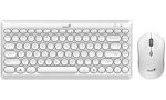 GENIUS LuxeMate Q8000 biela / bezdrôtová klávesnica a myš / USB / retro design / CZ+SK layout (31340013412)