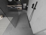 MEXEN/S - Kioto Sprchová zástena WALK-IN voľne stojaca 105 x 200, transparent 8 mm, čierna 800-105-002-70-00