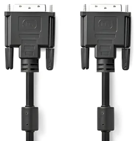 Nedis DVI-D kábel 24+1 čierna / Kábel / DVI-D (M) - DVI-D (M) / 10 m / 2560x1600 / poniklované (CCGP32001BK100)