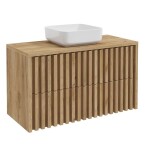 Kúpeľňová skrinka s krycou doskou SAT Delano 100x56x46 cm dub mat DELANO100ZDDE DELANO100ZDDE