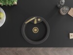 MEXEN/S MEXEN/S - Diego granitový drez 1 488 x 480 mm, čierna kropenatá, + zlatý sifón 6512481000-76-G