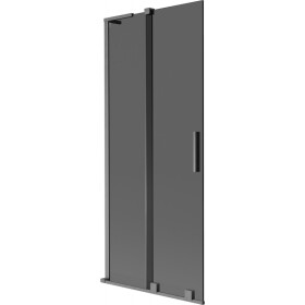 MEXEN/S - Velar L dvojkrídlová posuvná vaňová zástena 80 x 150, grafit, grafit kartáčovaná 896-080-003-41-66
