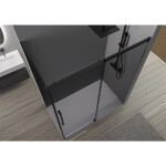 CERANO - Sprchovací kút Lantono L/P - 8 mm - Soft-Close - čierna matná, grafitové sklo - 160x70x195 - posuvný CER-8050BD7535
