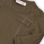 Tričko chlapčenské s dlhým rukávom, Minoti, RANGER 5, khaki - 68/80 | 6-12m