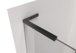 CERANO - Sprchová zástena Walk-in Onyx L-ľavá vzpera - 8 mm + polička / držiak na uteráky - čierna matná, transparentné sklo - 120x200 CER-8050BD806